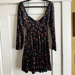 Free People floral velvet dress